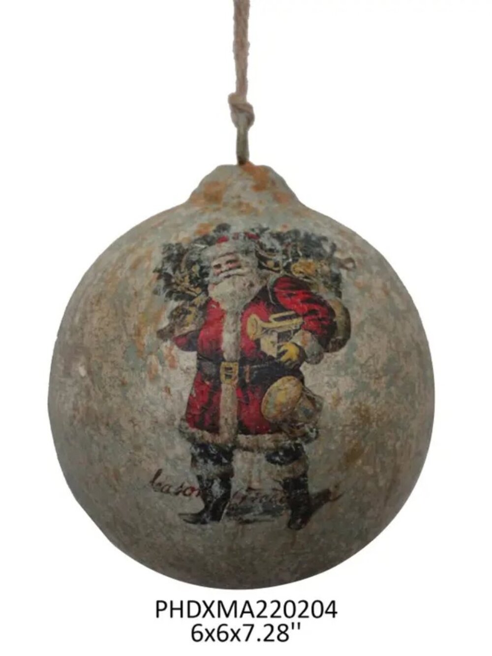 Vintage Santa Bearing Gifts 6" Ball NEW
